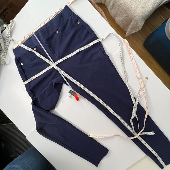 Michael Michael Kors Pull On Leggings Stretch Twill High Rise Pants Purple Sz M - Picture 14 of 14